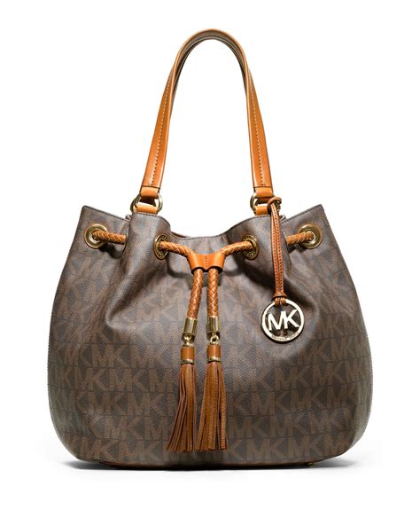 michael kors jet set item lg gathered tote brown|Michael Kors jet set large.